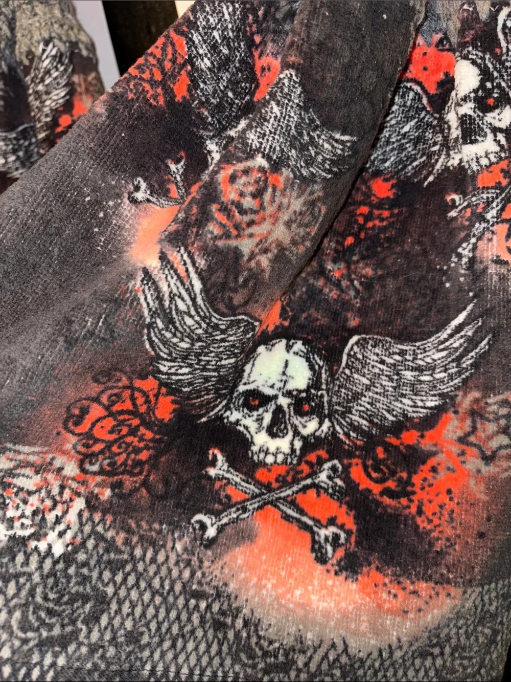 Handmade Crochet Top Skull Kitchen Towel Halloween Bikercore Man Cave Home Bar